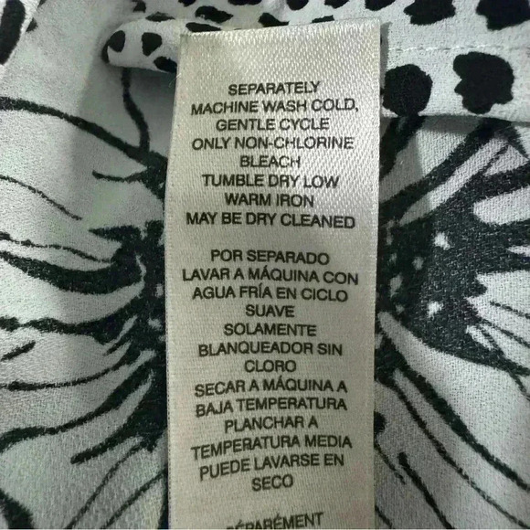 Chicos Women’s 2 US L Mixed Print 3/4 Roll Tab Sleeves High Low Tunic Top - Picture 12 of 13